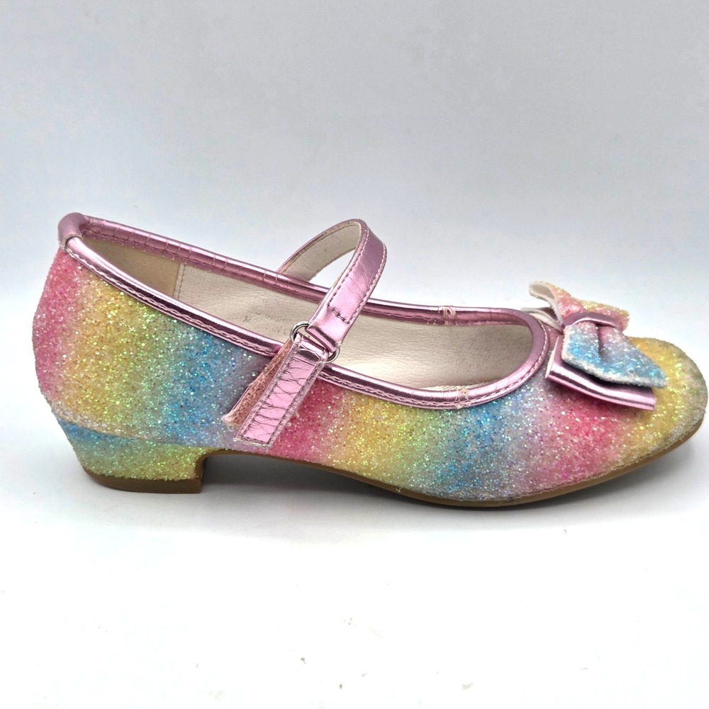 Stelle Girls Glittery Rainbow Mary Jane‎ Dress Shoes  Size 2  EASTER